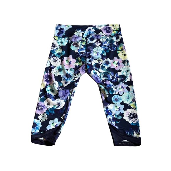 Old Navy Active Go Dry Crop Leggings Floral High-Rise Mesh-Hem Compression XXL - Picture 3 of 13